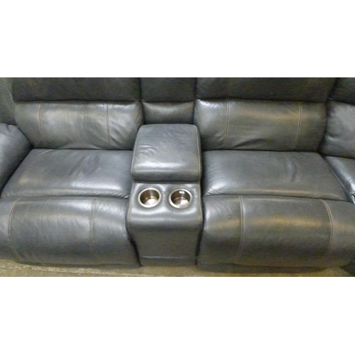 1412 - Dunhill Leather Power Reclining Motion Grey Sofa, original RRP £2249.99 + VAT (4138-23)* This lot is... 