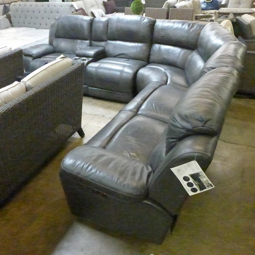 1412 - Dunhill Leather Power Reclining Motion Grey Sofa, original RRP £2249.99 + VAT (4138-23)* This lot is... 