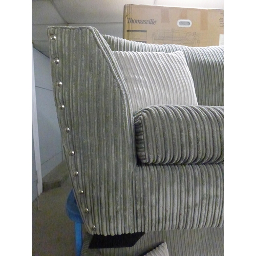 1414 - A Gigi grey cordway upholstered three seater and two seater sofa * this lot is subject to VAT