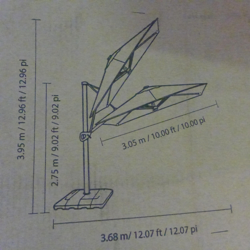 1505 - Atleisure Offset Umbrella With Base (10x13), original RRP £541.66 + VAT (4138-6)* This lot is subjec... 