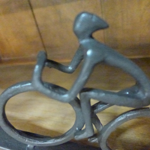 1344 - A metal cyclist sculpture, H 31cms (866816)   #