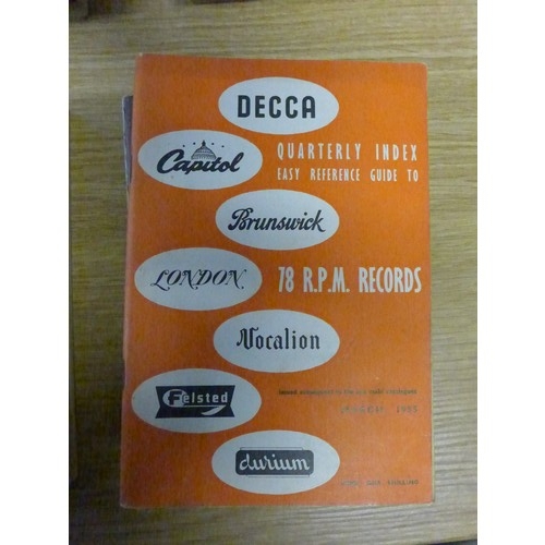 452 - A box of 1960s record catalogues including publications by 'The Gramophone', Decca and Parlophone