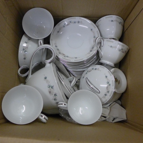 1014 - A collection of mixed china and glass ware, Noritake tea ware, a Royal Doulton character jug, Drake ... 