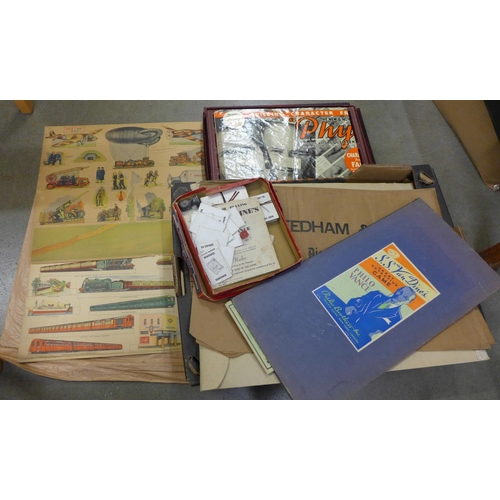 1017 - A box of mixed prints/photographs and ephemera, including a Nottingham and Children's Hospital photo... 