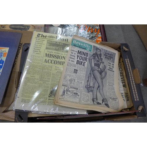 1017 - A box of mixed prints/photographs and ephemera, including a Nottingham and Children's Hospital photo... 