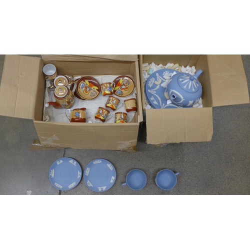 1039 - A collection of Wedgwood Jasperware and a Japanese Satsuma tea set **PLEASE NOTE THIS LOT IS NOT ELI... 