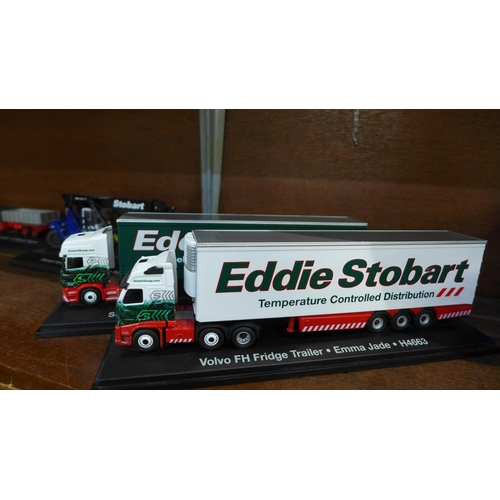 644 - Seven Eddie Stobart plastic model display vehicles