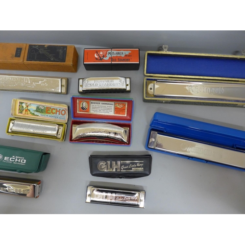 648 - Seven Hohner harmonicas including Polyphonia and Rheingold