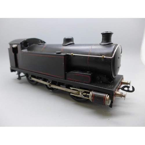 651 - A pre-war Bassett-Lowke 0 gauge clockwork model 0-6-0 tank locomotive (repainted)