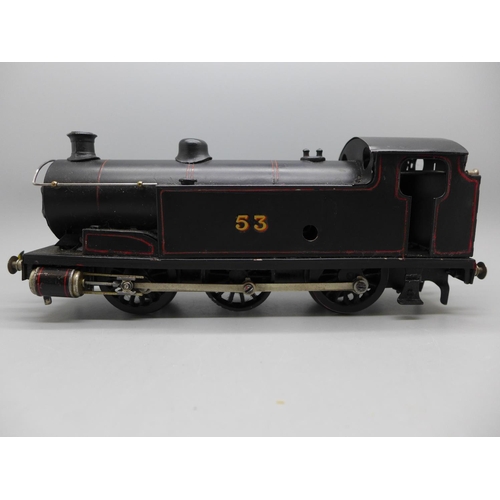 651 - A pre-war Bassett-Lowke 0 gauge clockwork model 0-6-0 tank locomotive (repainted)