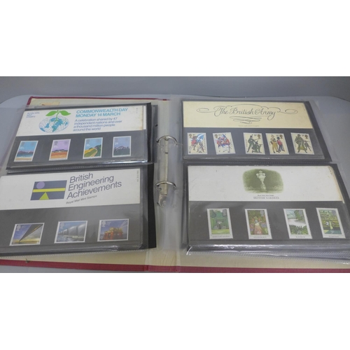 671 - A collection of mint stamps in folders, one album