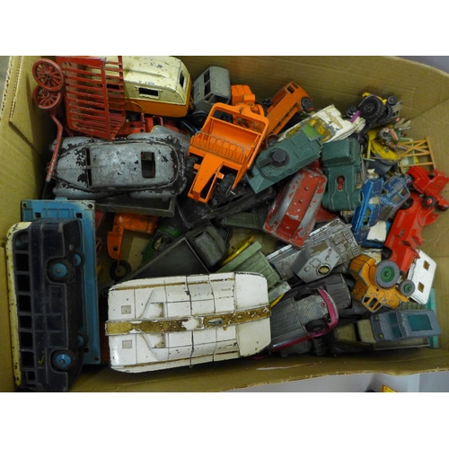 688 - A collection of Dinky, Timpo and Lesney die-cast model vehicles, playworn