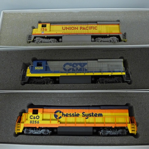 695 - Three Bachmann and one Bevbel 00 gauge locomotives