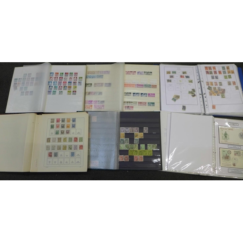 722 - Nine albums of stamps, Luxembourg, Spain, Iceland, Belgium, one mint Isle of Man album, Austria, som... 