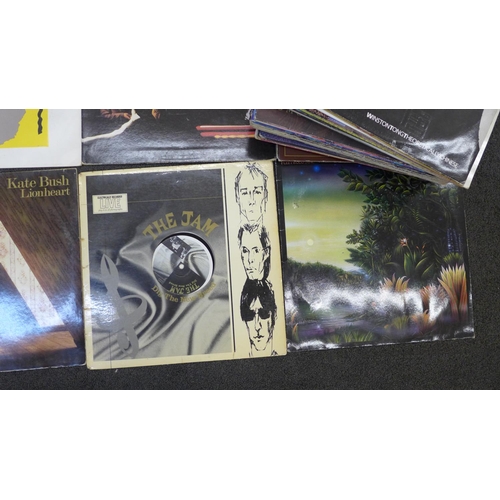 739 - Forty-five vinyl LP records, rock, pop, etc., Genesis, Kate Bush, The Jam, Pet Shop Boys, Richard Th... 