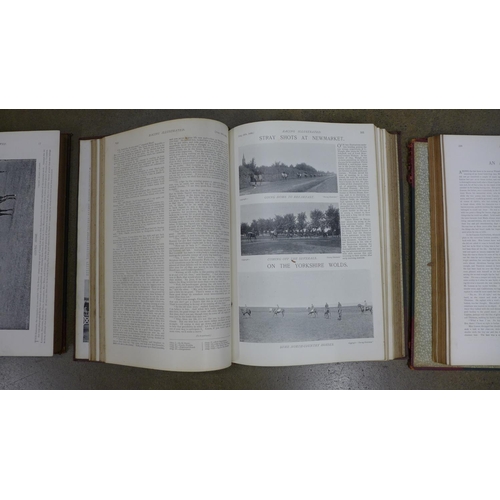 788 - Racing Illustrated in three volumes, 1895-6, bindings a/f