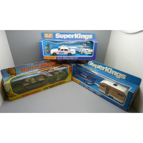 804 - A collection of die-cast model vehicles; two Matchbox Superkings K-66 and K-69 and Battlekings K-106