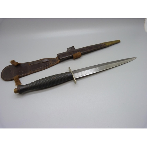 835 - A Commando knife with scabbard