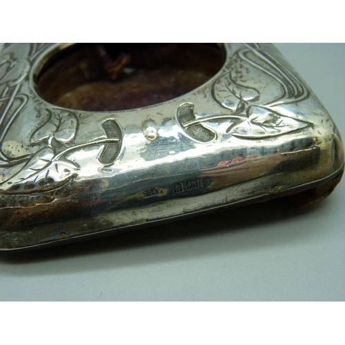 845 - An Art Nouveau silver watch case, Birmingham 1903, a/f