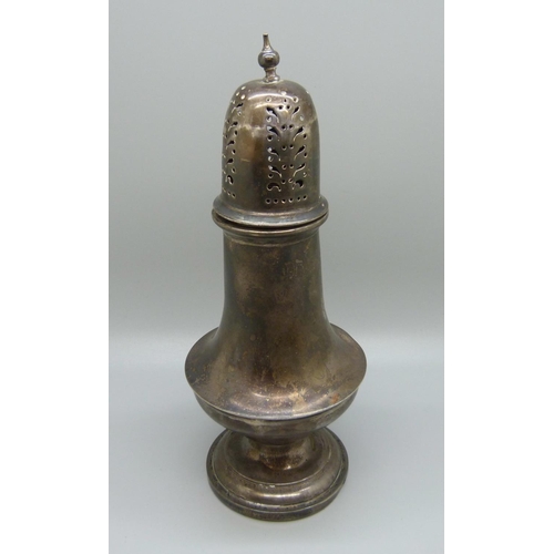 858 - A silver shaker, Birmingham 1912, 148g