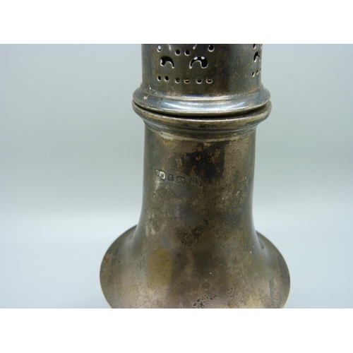 858 - A silver shaker, Birmingham 1912, 148g