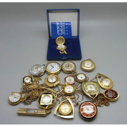 886 - A collection of pendant watches