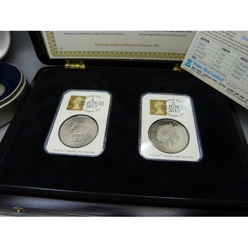 893 - A collection of coins including a Millennium set and a Coronation Anniversary crown set