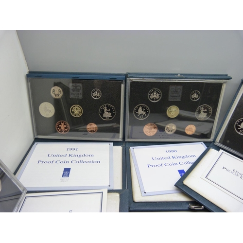 898 - Eight Royal Mail proof coin sets, ranging 1971-1995