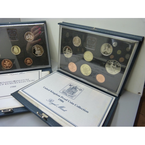 898 - Eight Royal Mail proof coin sets, ranging 1971-1995