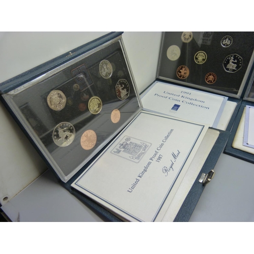 898 - Eight Royal Mail proof coin sets, ranging 1971-1995