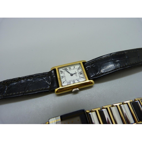 949 - A lady's Rado wristwatch with bi-colour titanium bracelet strap and a lady's Raymond Weil wristwatch