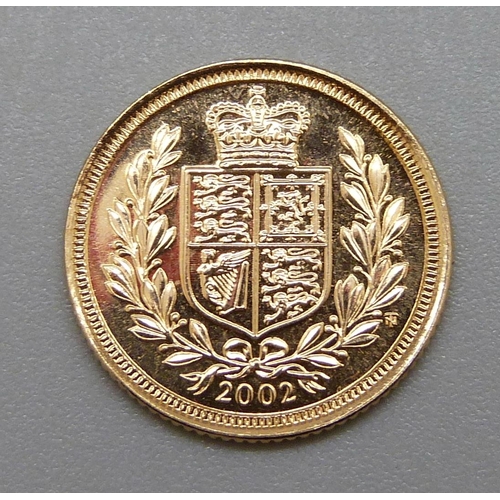 951 - A 2002 shield back half sovereign