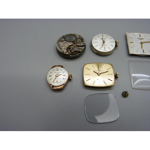 954 - Wristwatch movements including Omega, Tissot, Longines, Baume & Mercier