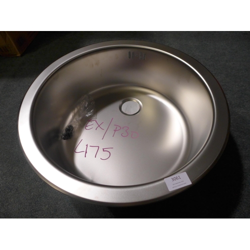 3061 - 450mm Round Sink (357-175) * This lot is subject to VAT