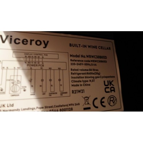 3099 - Viceroy Under Counter Wine Cooler - model no:- WRWC30BKED (357-58) * This lot is subject to VAT