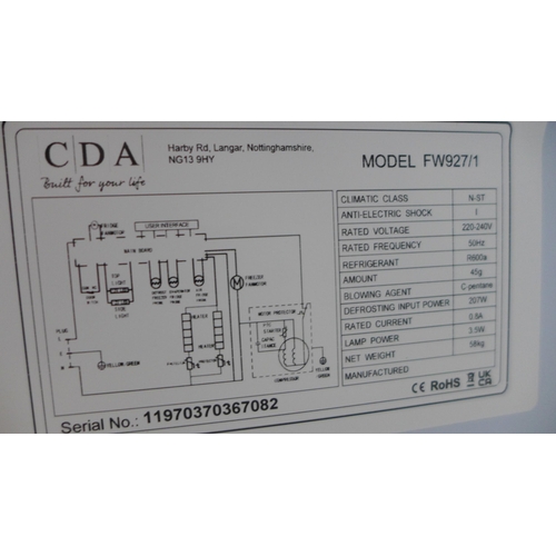 3126 - CDA Integrated Fridge Freezer (Frost Free) - model no:- FW927, original RRP �471.67 inc. VAT (357-62... 