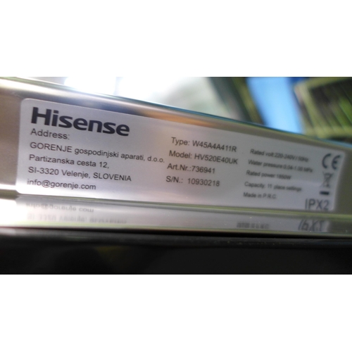 3133 - Hisense Fully Integrated Slimline Dishwasher - model no:- HV520E40UK, original RRP �192 inc. VAT (35... 