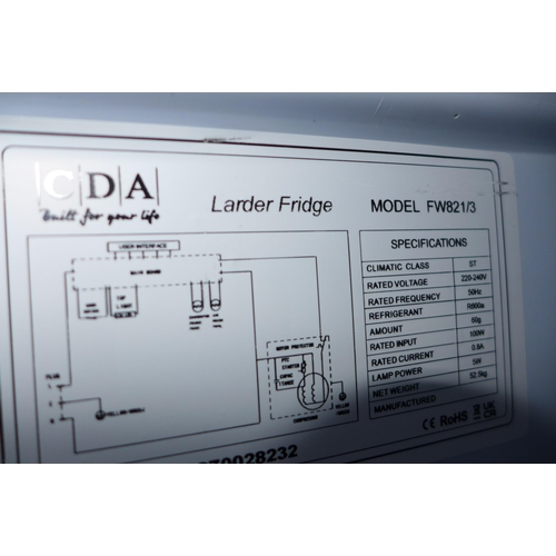 3155 - CDA Integrated Larder Fridge - model no:- FW821, original RRP �435.83 inc. VAT (357-89) * This lot i... 