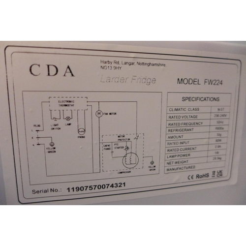 3175 - CDA Under Counter Fridge - model no:- FW224, original RRP �282.5 inc. VAT (357-23) * This lot is sub... 