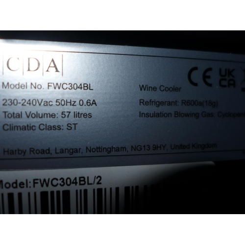 3192 - CDA Under Counter Wine Cooler - model no:- FWC304BL, original RRP �358.33 inc. VAT (357-111) * This ... 