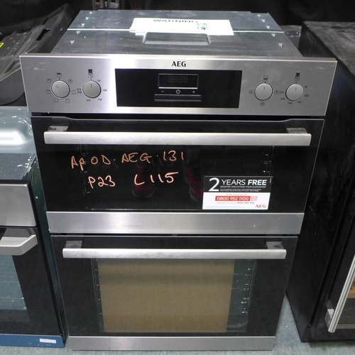 3193 - AEG Built In Double Oven - model no:- DEB331010M, original RRP �557.5 inc. VAT (357-115) * This lot ... 