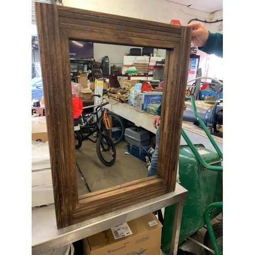 2383 - Wooden frame mirror in box