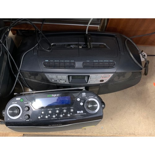 2330 - Roberts Ecologic DAB radio, Sony CD, double tape deck, Panasonic portable stereo and a pair of speak... 