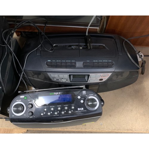 2330 - Roberts Ecologic DAB radio, Sony CD, double tape deck, Panasonic portable stereo and a pair of speak... 