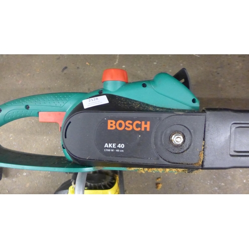 2128 - MCulloch The Californian 30cm petrol-driven chainsaw plus Bosch 50cm electric chainsaw