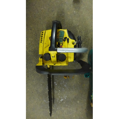 2128 - MCulloch The Californian 30cm petrol-driven chainsaw plus Bosch 50cm electric chainsaw