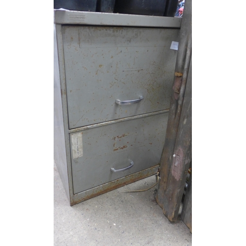 2160 - Two drawer metal filing cabinet