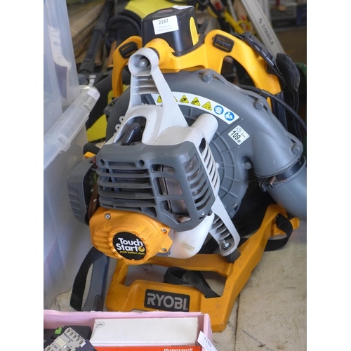 2187 - Ryobi petrol driven back pack blower