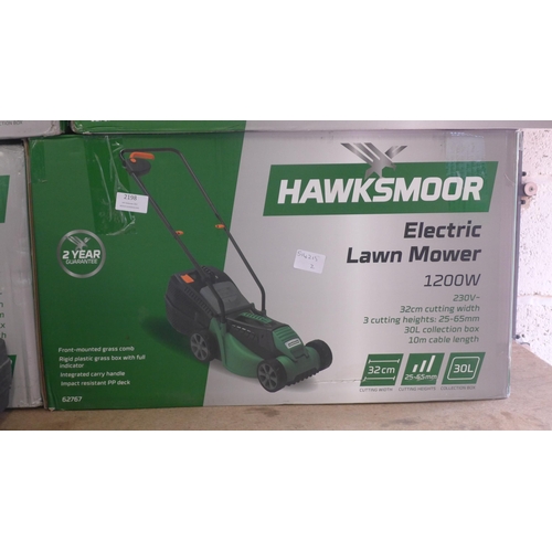 2198 - Hawksmoor 1200w electric lawn mower - boxed - W