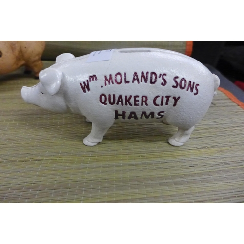 2257 - 3 Pig banks * this lot is subject to VAT